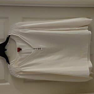 Merona Ivory Blouse with Button Accents XXL Long Sleeve